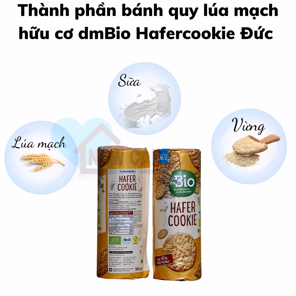 Bánh Quy Lúa Mạch Hữu Cơ Hafercookie Đức 300G - Bio - Ảnh 2