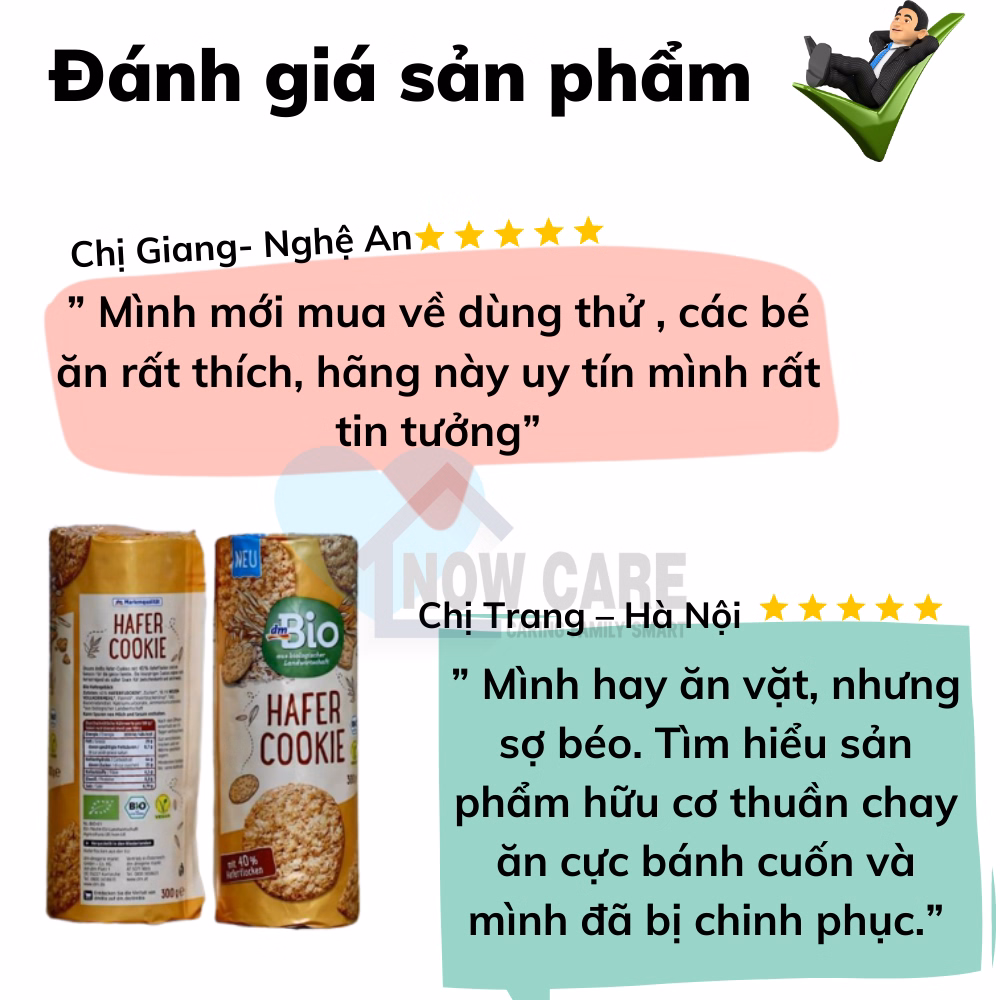 Bánh Quy Lúa Mạch Hữu Cơ Hafercookie Đức 300G - Bio - Ảnh 6