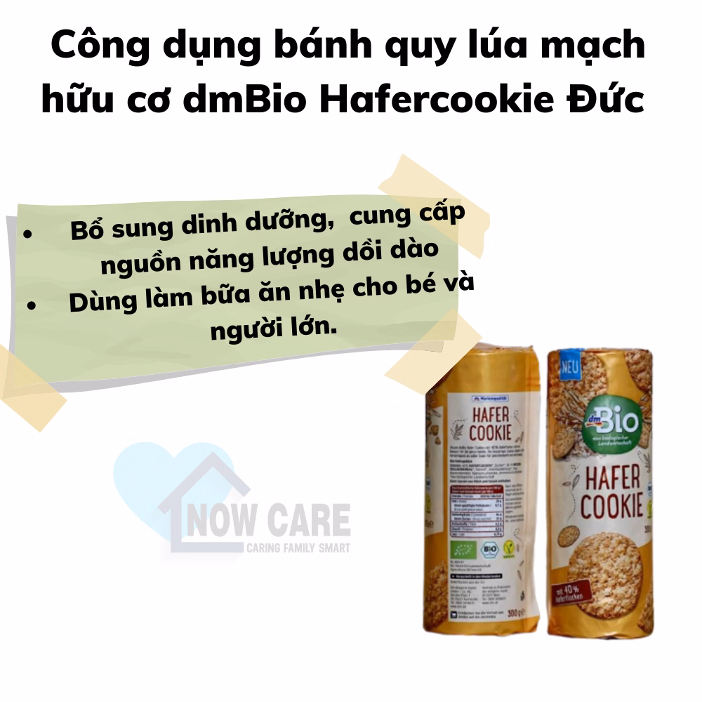 Bánh Quy Lúa Mạch Hữu Cơ Hafercookie Đức 300G - Bio - Ảnh 3