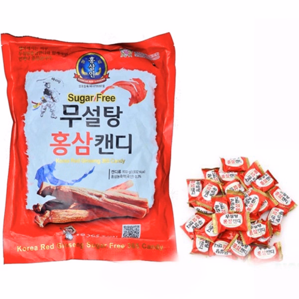 Kẹo Hồng Sâm Không Đường Đỏ 365 Hàn Quốc ( Bịch 500G) - Minh Ngọc