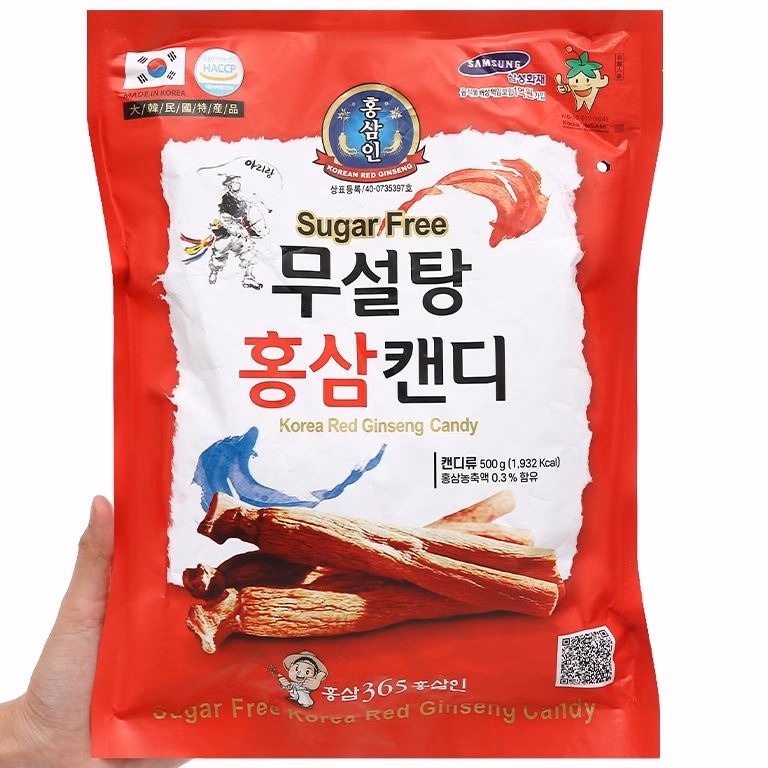 Kẹo Hồng Sâm Không Đường Đỏ 365 Hàn Quốc ( Bịch 500G) - Minh Ngọc - Ảnh 3