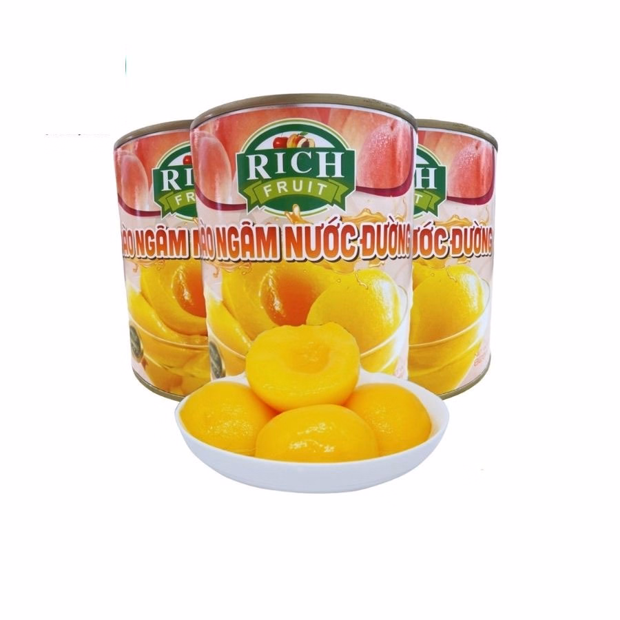 Đào Ngâm Nước Đường Rich 825Gr/Lon - Minh Ngọc