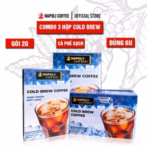 [Combo 3 Hộp] Cold Brew Coffee - Cà Phê Sấy Lạnh Hòa Tan Napoli Hộp 15 Gói X 2Gr - Napoli Coffee