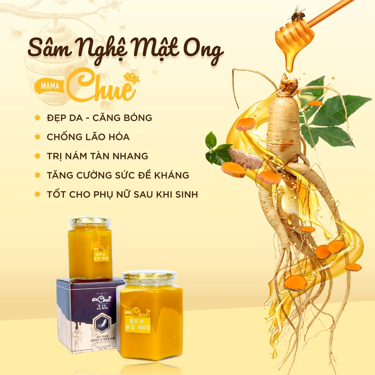 Hồng Sâm Nghệ Mật Ong Mamachue Chính Hãng Nghệ Sâm Mật Ong Hỗ Trợ Dạ Dày Đẹp Da Mua Hũ 500M Tặng Hũ 200Ml - Mamachue - Ảnh 15