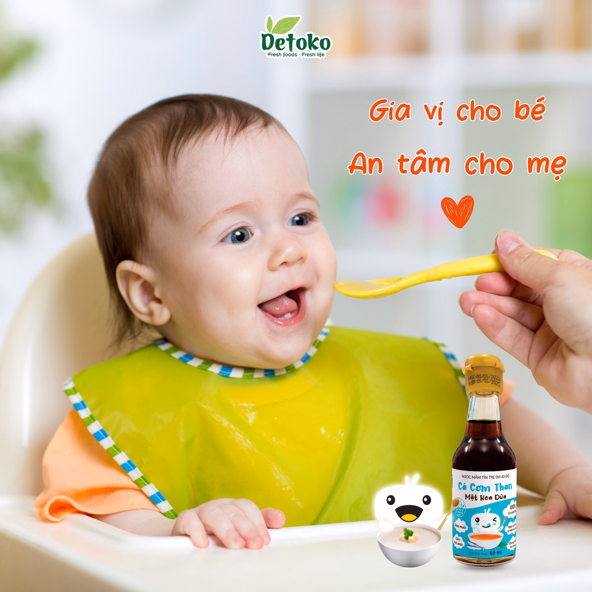 Nước Mắm Trẻ Em Cá Cơm Than Mật Hoa Dừa 40N Ít Muối 60Ml - Detoko - Ảnh 5