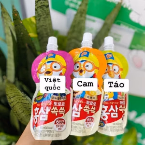 Hộp Nước Trái Câu Hồng Sâm Trẻ Em Paldo Pororo 10 Gói/Hộp - Paldo Pororo