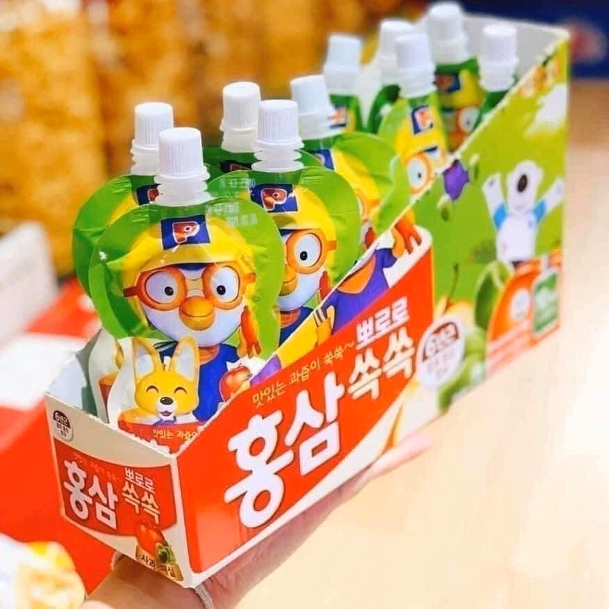 Hộp Nước Trái Câu Hồng Sâm Trẻ Em Paldo Pororo 10 Gói/Hộp - Paldo Pororo - Ảnh 6