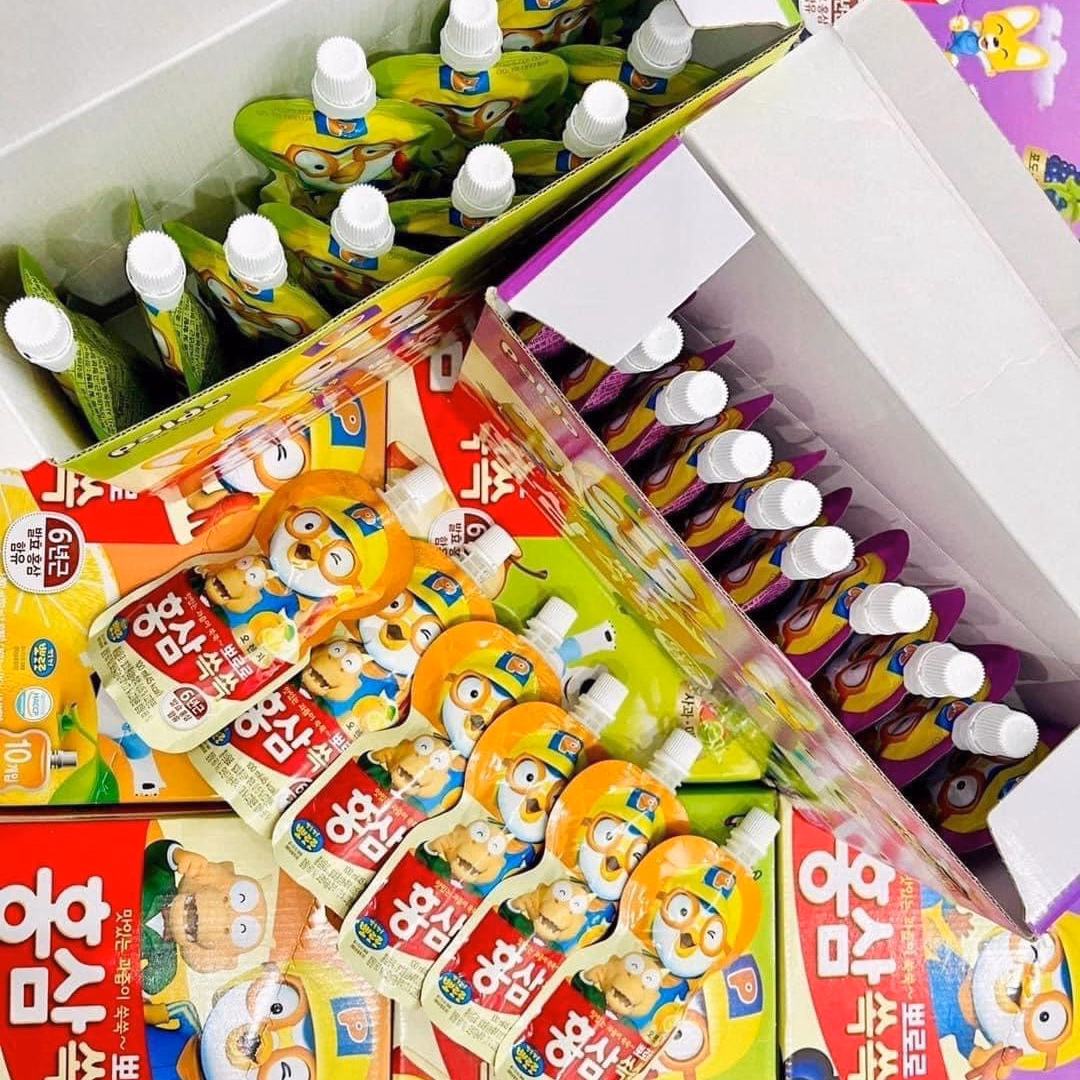 Hộp Nước Trái Câu Hồng Sâm Trẻ Em Paldo Pororo 10 Gói/Hộp - Paldo Pororo - Ảnh 10