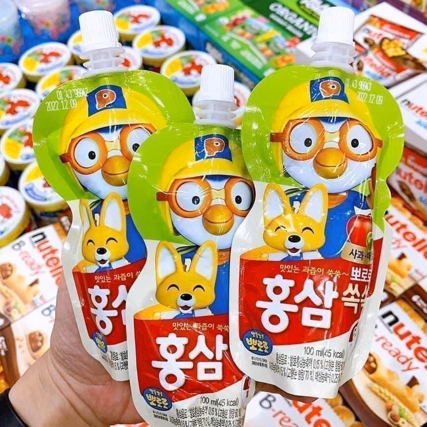 Hộp Nước Trái Câu Hồng Sâm Trẻ Em Paldo Pororo 10 Gói/Hộp - Paldo Pororo - Ảnh 9