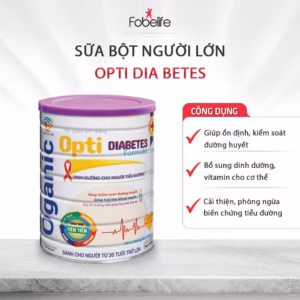 Sữa Bột Đường Huyết Opti Diabetes Giúp Ổn Định Đường Huyết, Hỗ Trợ Tim Mạch, Nâng Cao Sức Khỏe, Đầy Đủ Dưỡng Chất Thay Thế Bữa Ăn - Fobelife