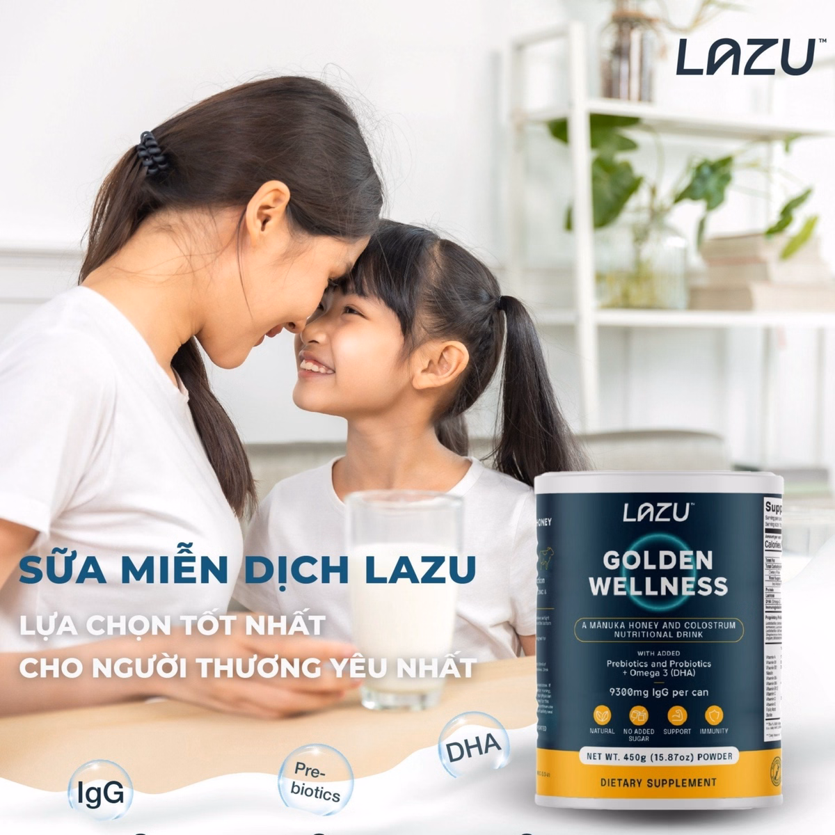 01 Lon Sữa Non Lazu Golden Wellness (Igg 20%), Sữa Tách Béo & Mật Ong Manuka - Lazu - Ảnh 12