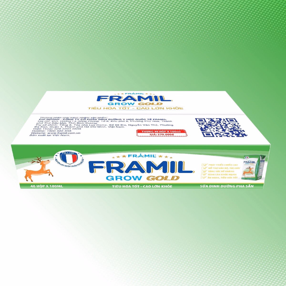 (Thùng) Sữa Bột Pha Sẵn Framil Grow Gold 180Ml (12 Lốc/Thùng) - Franci.