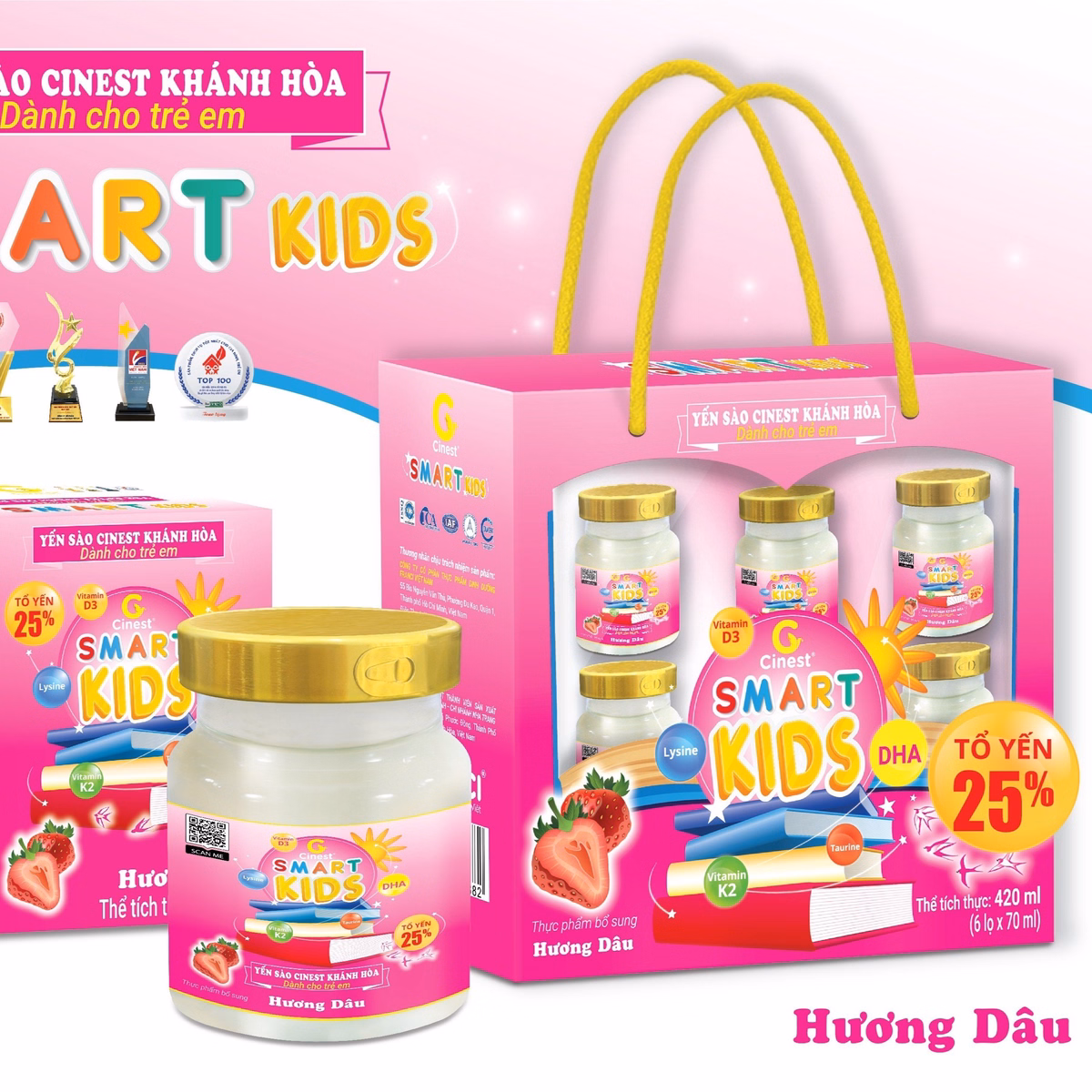 Lốc Cinest 25% Kid Smart Hương Dâu - Franci - Ảnh 3