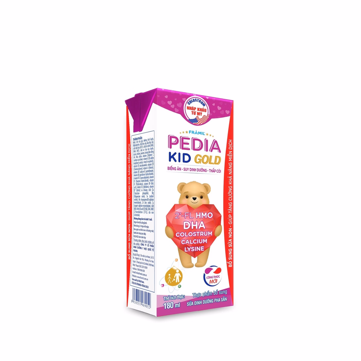 (Thùng) Sữa Bột Pha Sẵn Framil Pedia Kid Gold 180Ml - Franci (12 Lốc/Thùng) - Ảnh 2