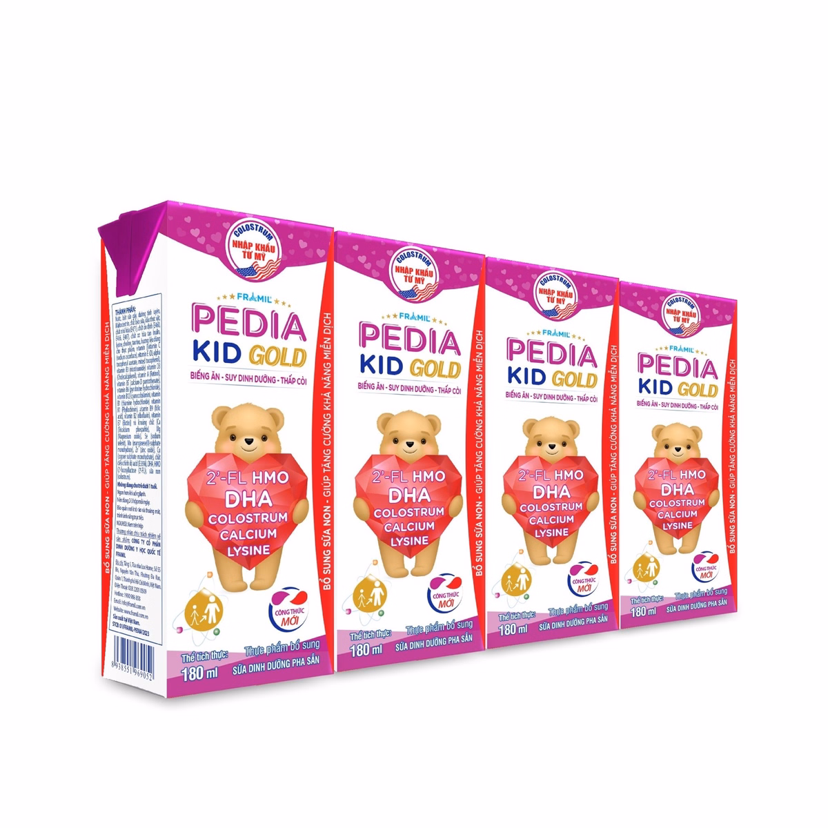 (Thùng) Sữa Bột Pha Sẵn Framil Pedia Kid Gold 180Ml - Franci (12 Lốc/Thùng) - Ảnh 3