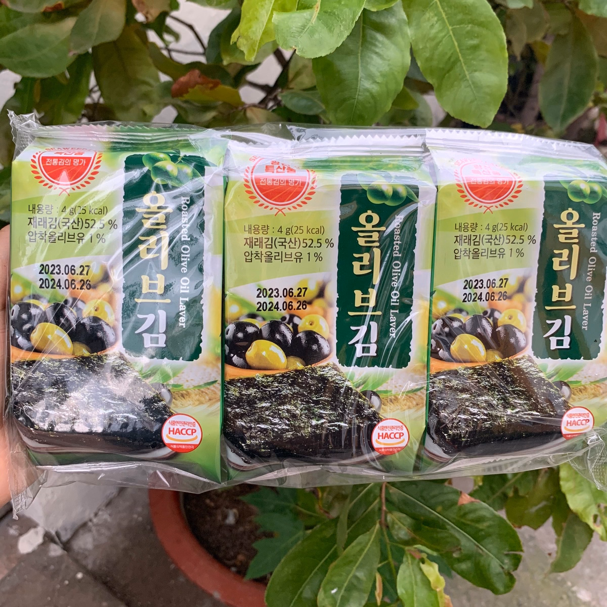 Lốc 3 Gói Rong Biển Ăn Liền Cuôn Cơm Olive Gwangcheon Haejeo Hàn Quốc - Ảnh 3