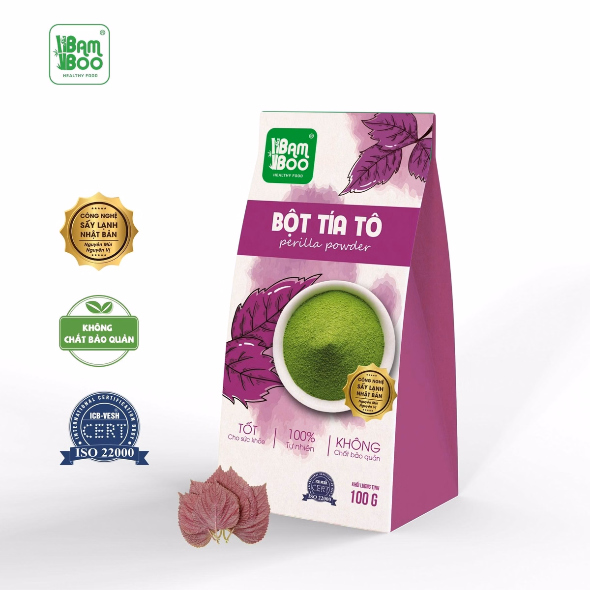 Bột Tía Tô Nguyên Chất 100G - Bamboo - Ảnh 2