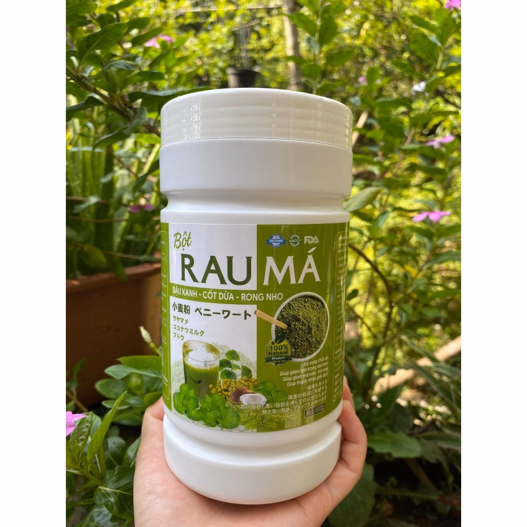 Bột Rau Má Rong Nho Bổ Sung Chất Xơ Giảm Táo Bón Thanh Nhiệt Giải Độc Giảm Mỡ Máu Hộp 500G
