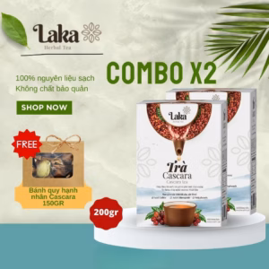 Combo Tặng Quà - 2 Hộp Trà Cà Phê Cascara Laka 100Gr, 100% Quả Cà Phê Tươi Chín Mọng, Công Nghệ Enzyme Độc Quyền