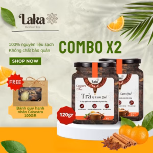 Combo Tặng Quà - 2 Hộp Trà Cà Phê Cascara Mix Vị Laka 60Gr, 100% Quả Cà Phê Tươi Chín Mọng, Công Nghệ Enzyme Độc Quyền